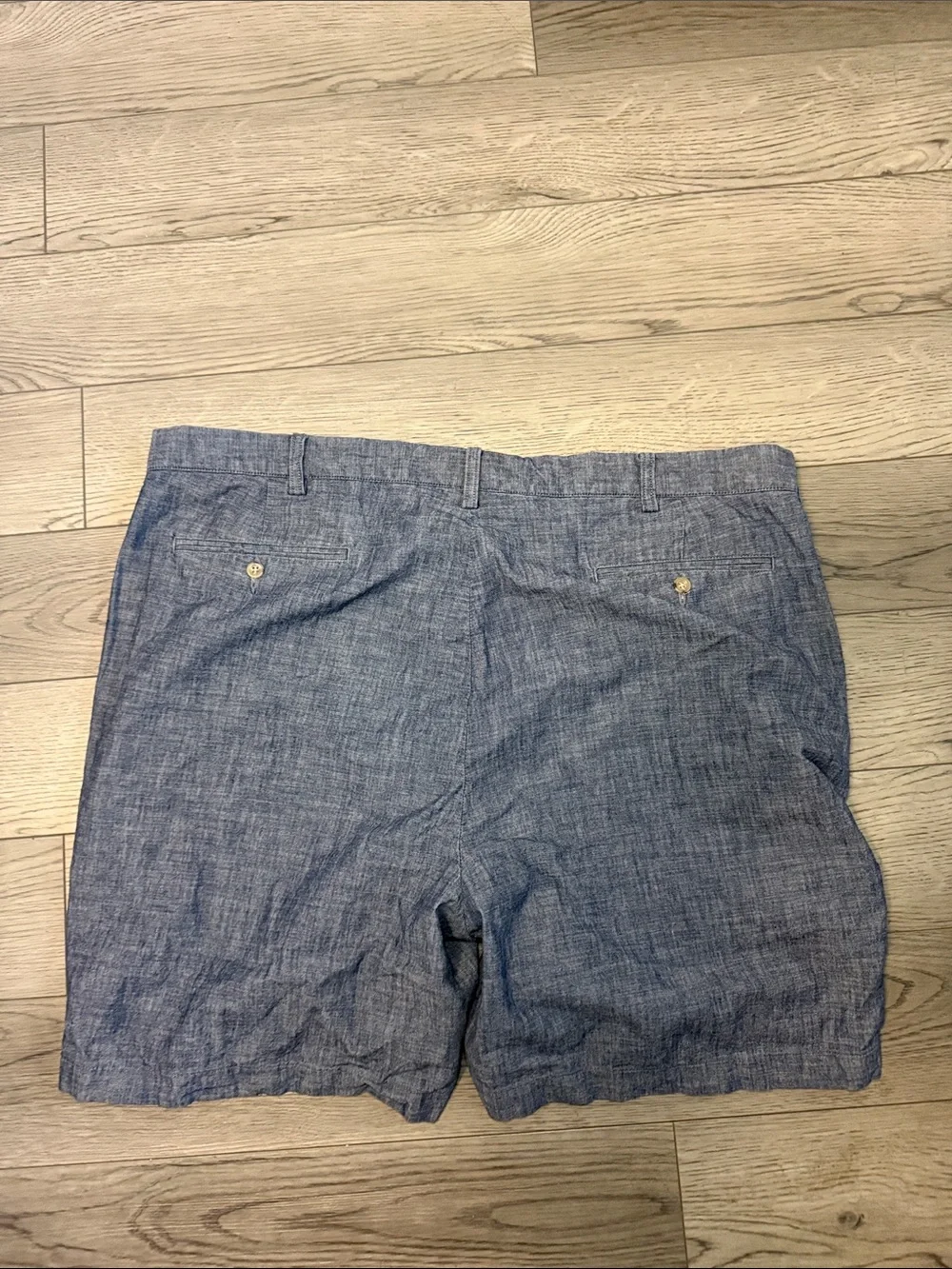 Polo Ralph Lauren Big Men's 44x8 Chambray Flat Front Shorts Blue Gray